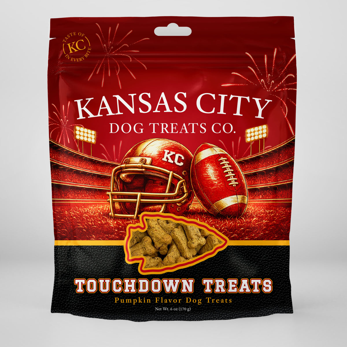 Touchdown Treats Pumpkin Flavor Dog Treats Case of 12